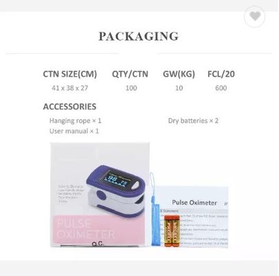 OLED zeigen tragbares Pulsoximeter-Herz Rate Spo 2 der Fingerspitzen-Spo2 an